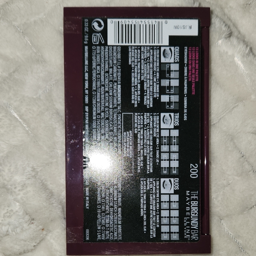 Maybelline Burgundy Bar Palette with Gold and Brown Hues - Picture 2 of 2